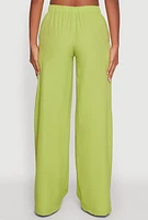 Womens Daisy Nylon High Waisted Wide Leg Pants,