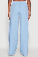 Womens Daisy Nylon High Waisted Wide Leg Pants,