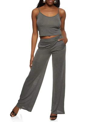 Womens Daisy Cropped Cami, Grey, Size S