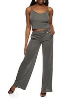 Womens Daisy Cropped Cami, Grey, Size S