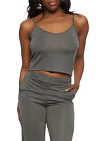 Womens Daisy Cropped Cami, Grey, Size S