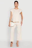 Womens Daisy Knitted Cap Sleeve Top,