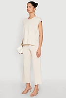 Womens Daisy Knitted Cap Sleeve Top,