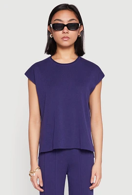 Womens Daisy Knitted Cap Sleeve Top,