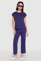 Womens Daisy Knitted Pintuck Pants,