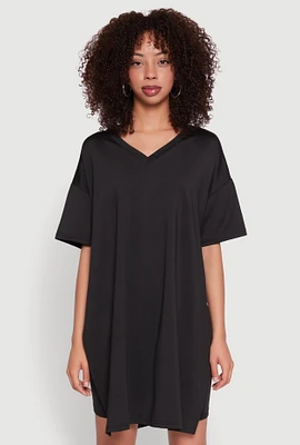 Womens Daisy Short Sleeve Side Slit Oversized Tee,
