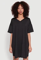 Womens Daisy Short Sleeve Side Slit Oversized Tee,