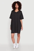 Womens Daisy Short Sleeve Side Slit Oversized Tee,