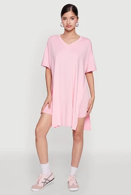 Womens Daisy Soft Knit Biker Shorts, Pink,