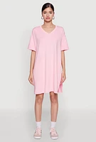 Womens Daisy Soft Knit Biker Shorts, Pink,