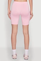 Womens Daisy Soft Knit Biker Shorts, Pink,