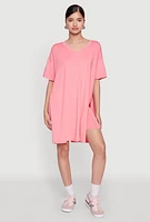 Womens Daisy Soft Knit Biker Shorts, Pink, Size M