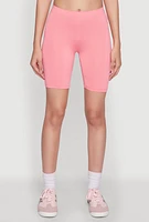 Womens Daisy Soft Knit Biker Shorts, Pink, Size M