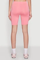 Womens Daisy Soft Knit Biker Shorts, Pink,