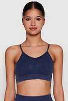 Womens Daisy Seamless Push Up Bralette with Removable Padding,