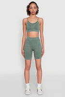 Womens Daisy Seamless High Waisted Bike Shorts for Activewear,