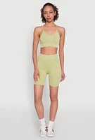 Womens Daisy Seamless High Waisted Bike Shorts for Activewear,