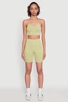 Womens Daisy Seamless High Waisted Bike Shorts for Activewear,