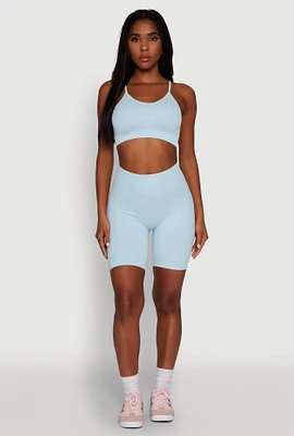 Womens Daisy Seamless High Waisted Bike Shorts for Activewear,