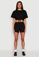 Womens Daisy High Waisted Dolphin Shorts,