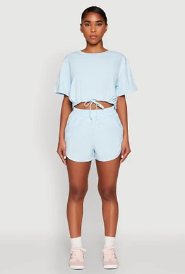Womens Daisy High Waisted Dolphin Shorts,