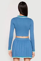 Womens Daisy Varsity Stripe Cropped Polo Shirt,