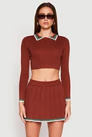 Womens Daisy Varsity Stripe Cropped Polo Shirt, XL
