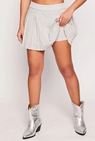 Womens Daisy High Waisted Pleated Mini Skirt, Grey, Size M