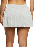 Womens Daisy Pleated Mini Skort, Grey, Size L