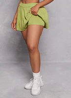 Womens Daisy Pleated Mini Skort, Green, Size S