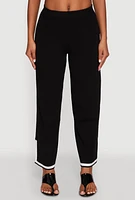 Womens Daisy Contrast Trim Wide Leg Pants,
