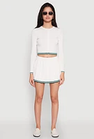Womens Daisy Varsity Stripe Cardigan, White,