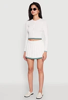 Womens Daisy Varsity Stripe Cardigan, White, Size L