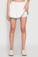 Womens Daisy Pleated Varsity Stripe Skort, White, Size XL