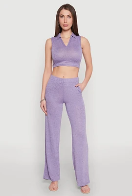 Womens Daisy Straight Leg Pants, Purple, Size M