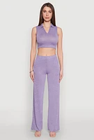 Womens Daisy Straight Leg Pants, Purple, Size M