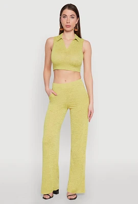 Womens Daisy Straight Leg Pants, Yellow, Size XL