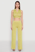 Womens Daisy Straight Leg Pants, Yellow, Size XL