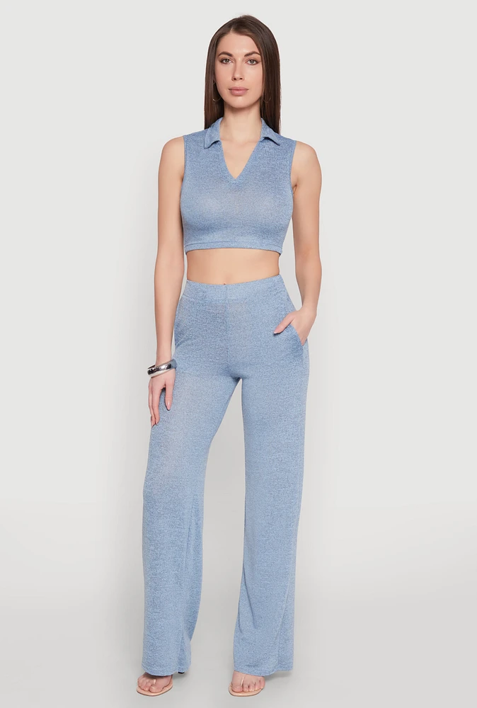 Womens Daisy Straight Leg Pants, Blue,