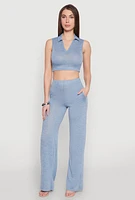 Womens Daisy Straight Leg Pants, Blue,