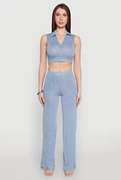 Womens Daisy Straight Leg Pants, Blue,