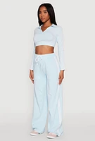 Womens Daisy Mineral Wash Varsity Stripe Crop Top,