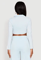 Womens Daisy Mineral Wash Varsity Stripe Crop Top,