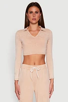 Womens Daisy Mineral Wash Varsity Stripe Crop Top,