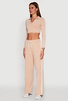 Womens Daisy Mineral Wash Varsity Stripe Crop Top,