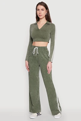 Womens Daisy Mineral Wash Varsity Stripe Sweatpants,