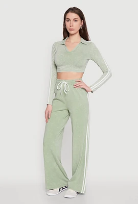 Womens Daisy Mineral Wash Varsity Stripe Sweatpants,