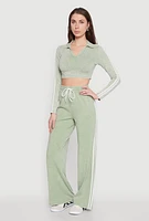 Womens Daisy Mineral Wash Varsity Stripe Sweatpants,