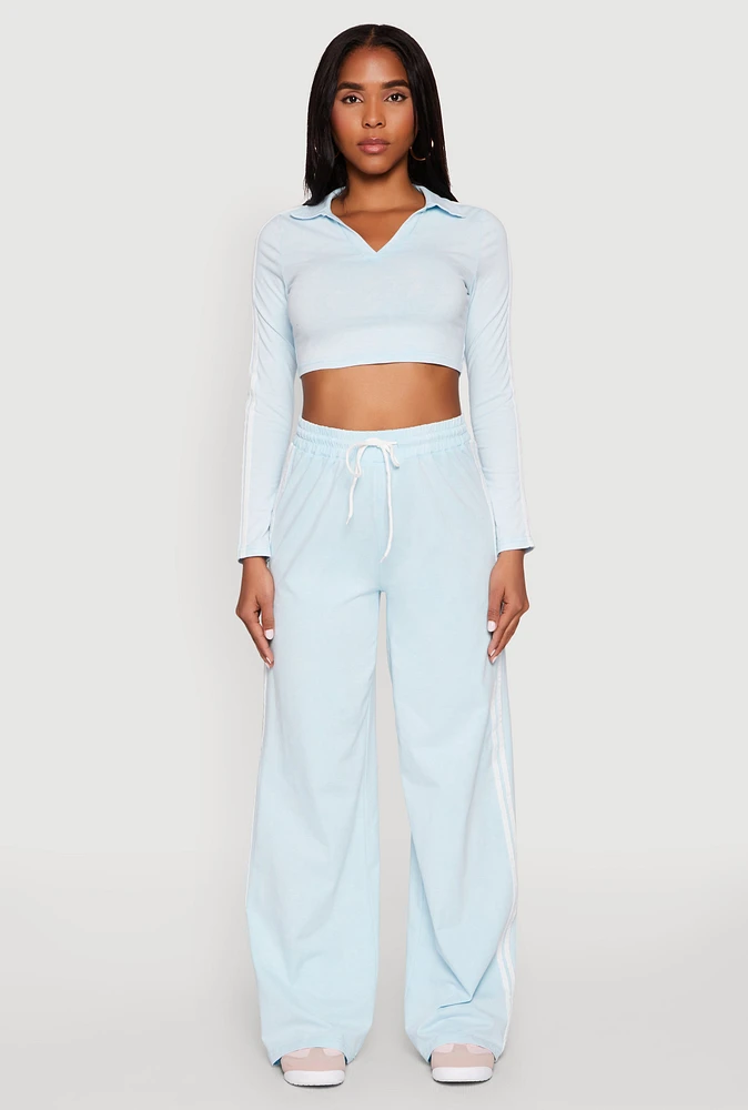 Womens Daisy Mineral Wash Varsity Stripe Sweatpants,