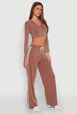 Womens Daisy Mineral Wash Varsity Stripe Sweatpants,
